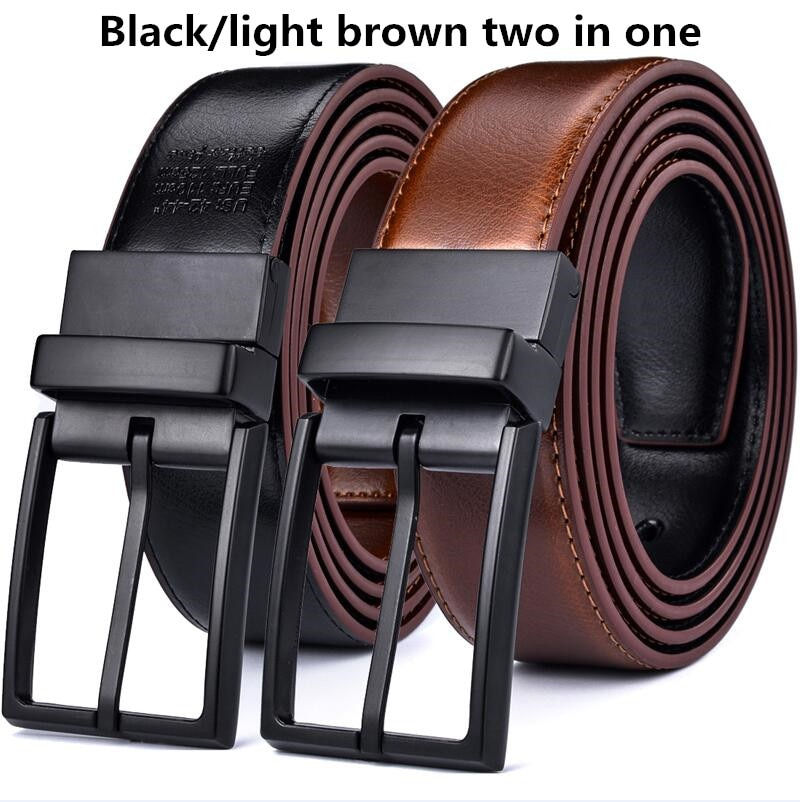 الصورة المصغرة: 1Pcs Men's Leather Reversible Belt - Classic & Fashion Designs