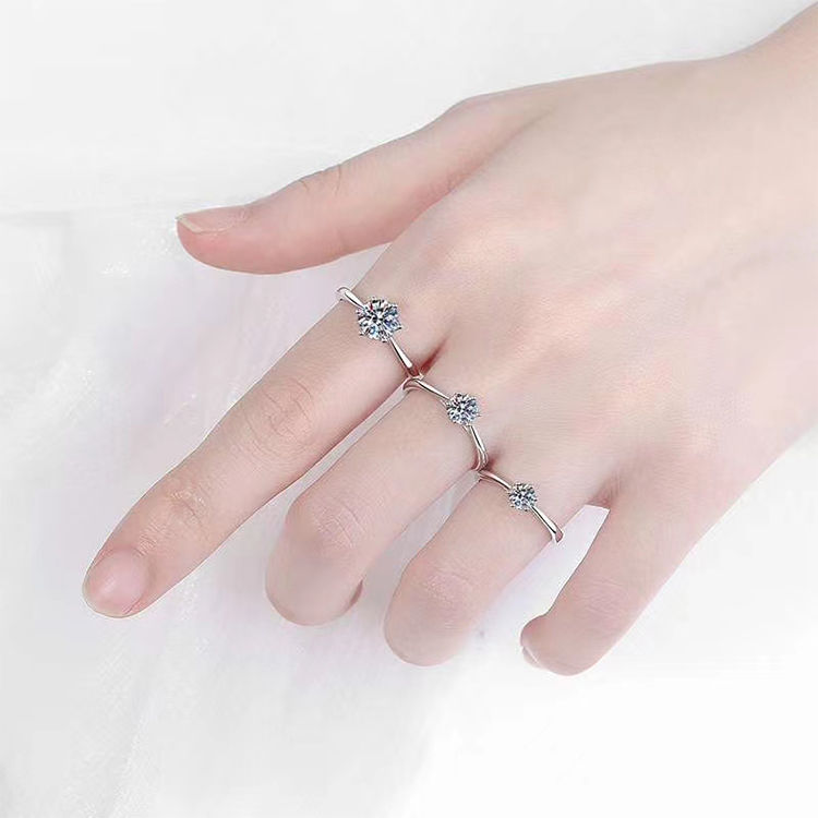 Thumbnail: Wholesale Jewelry 0.3/0.5/1ct/2ct/3ct Classic Six Claws  Wedding
