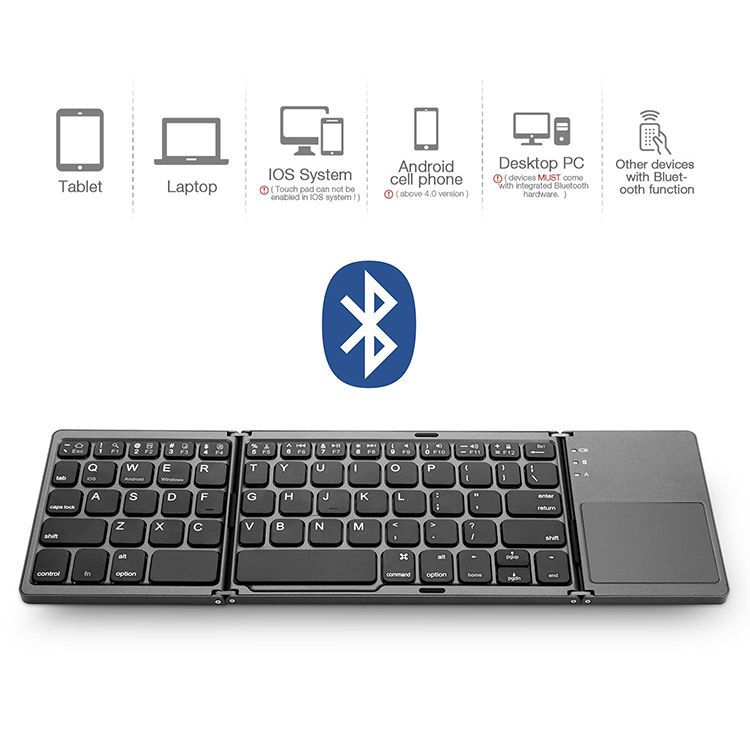 الصورة المصغرة: Foldable Keyboard Folding Wireless Bluetooth Keyboard for Apple