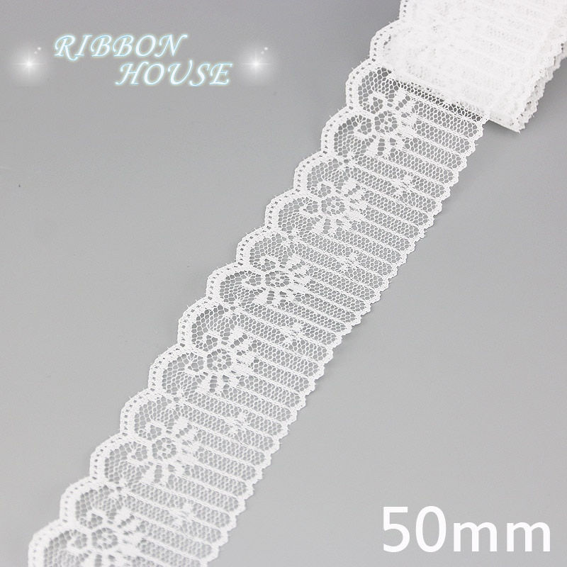 الصورة المصغرة: (5 Yards/Roll) White Lace Fabric Webbing Decoration Packing Material Roll