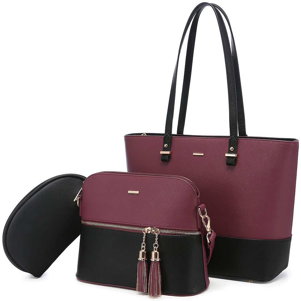 Thumbnail: LOVEVOOK 2022 Brand Designer PU Leather Ladies Shoulder Hand Bag 3 Pcs