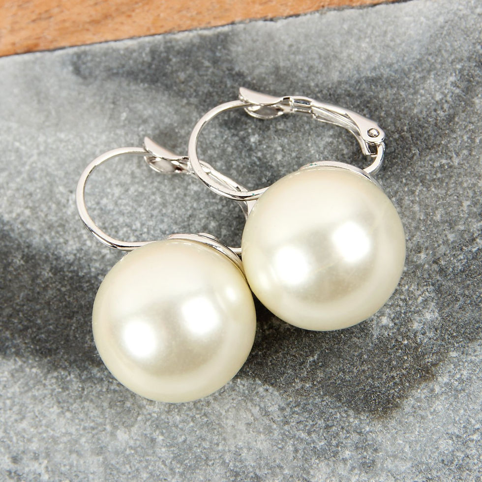 الصورة المصغرة: Hde2343 - Hinged Pearl Earrings