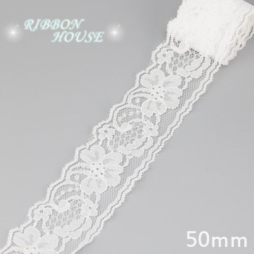 الصورة المصغرة: (5 Yards/Roll) White Lace Fabric Webbing Decoration Packing Material Roll