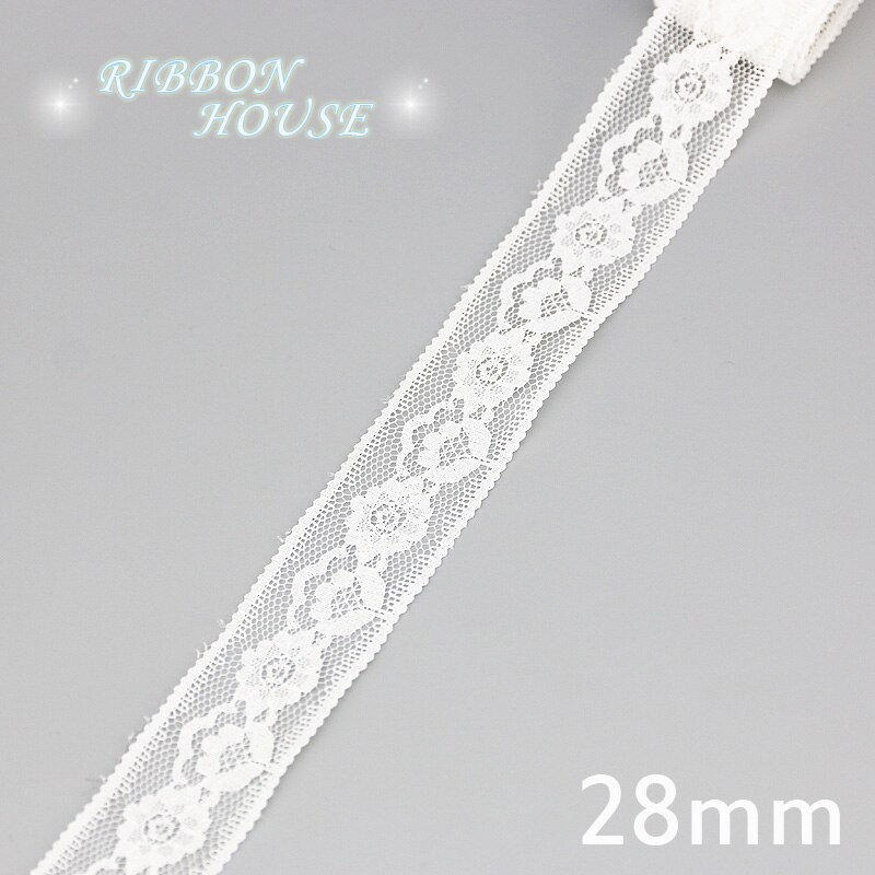 الصورة المصغرة: (5 Yards/Roll) White Lace Fabric Webbing Decoration Packing Material Roll