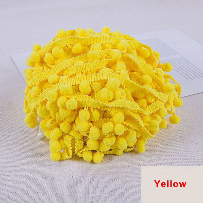 الصورة المصغرة: 20Yards Pom Pom Lace Trim Ball Ribbon Pompom Fringe Trim Ribbon Sewing Lace