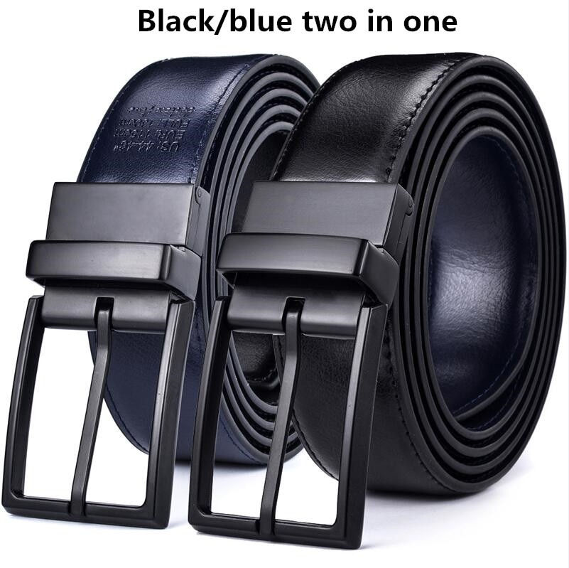 الصورة المصغرة: 1Pcs Men's Leather Reversible Belt - Classic & Fashion Designs