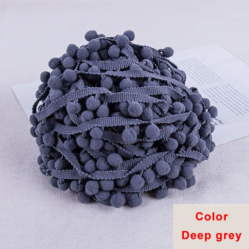 الصورة المصغرة: 20Yards Pom Pom Lace Trim Ball Ribbon Pompom Fringe Trim Ribbon Sewing Lace