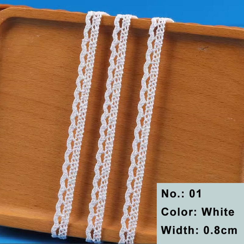 Thumbnail: 2/5Yards Cotton Lace Trim Vintage Lace Ribbon Crochet Cotton
