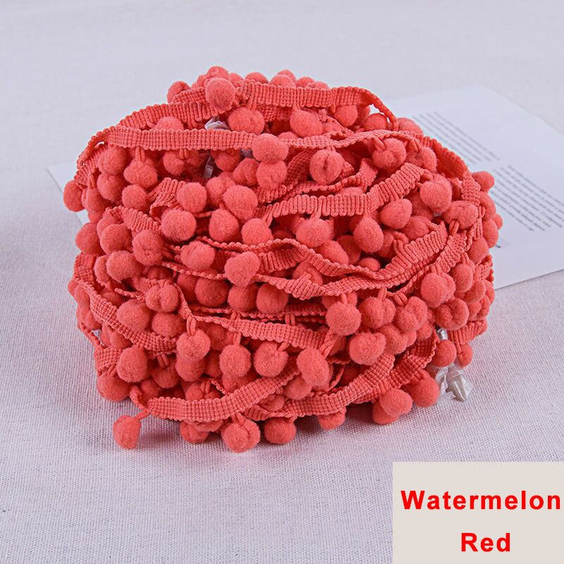 الصورة المصغرة: 20Yards Pom Pom Lace Trim Ball Ribbon Pompom Fringe Trim Ribbon Sewing Lace
