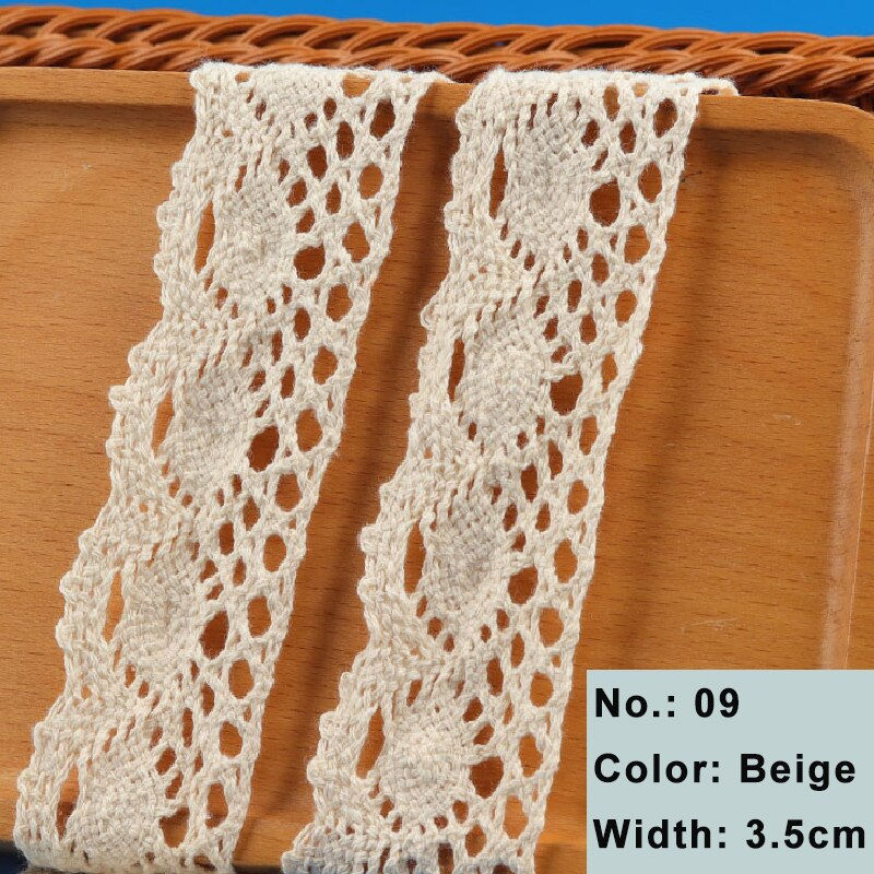 Thumbnail: 2/5Yards Cotton Lace Trim Vintage Lace Ribbon Crochet Cotton