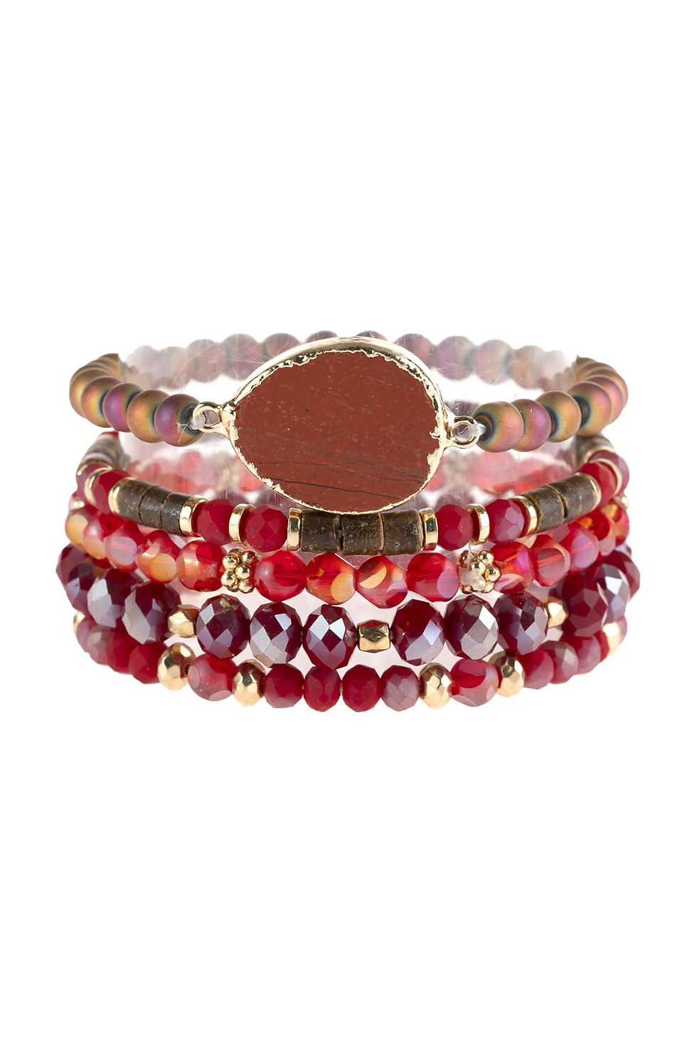 Thumbnail: Natural Stone Charm Mixed Beads Bracelets