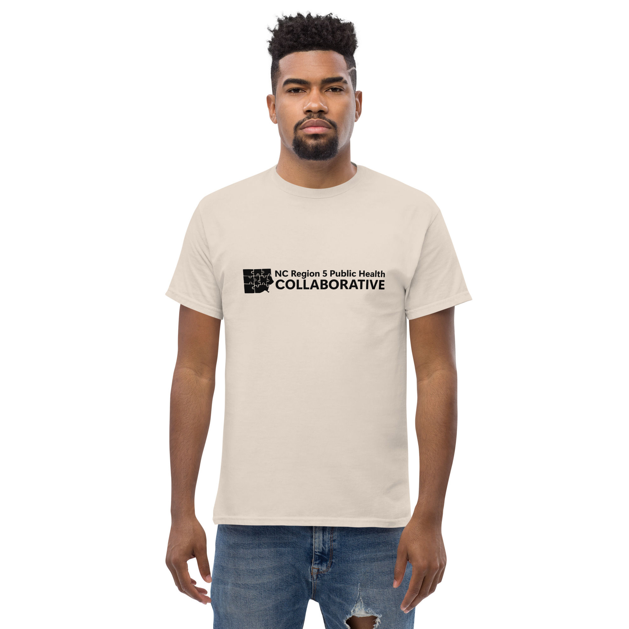 NC Region 5 Full Black and White Logo Men's Classic Beige Tee