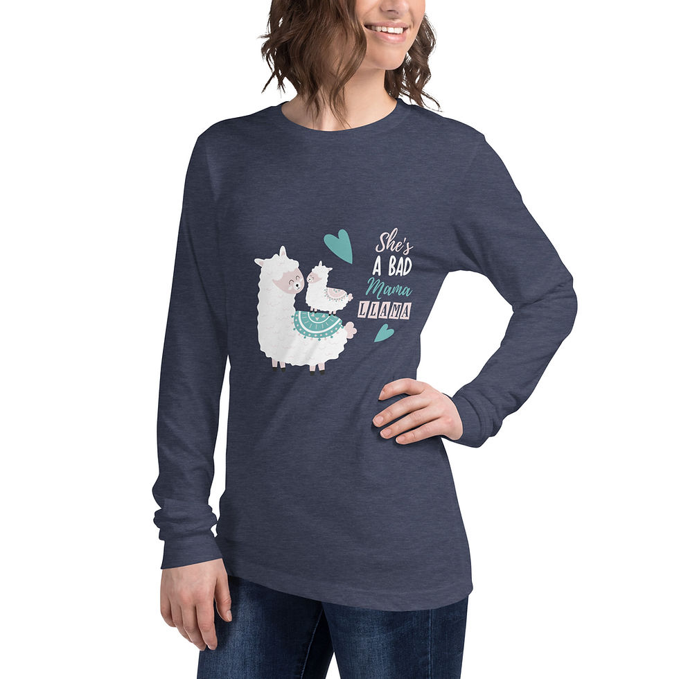 Thumbnail: She's a Bad Mama Llama Unisex Long Sleeve Tee