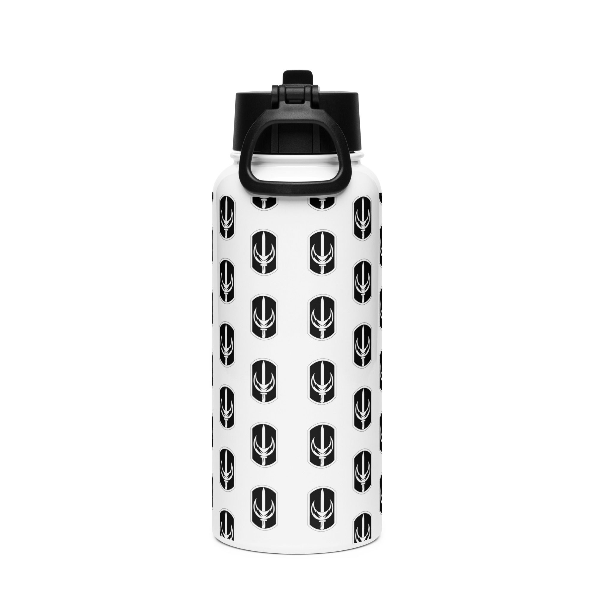 Stainless steel water bottle with a straw lid