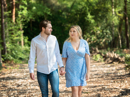 Engagement Photo Sessions with Alexa and Adam in beautiful woodland in West Sussex.