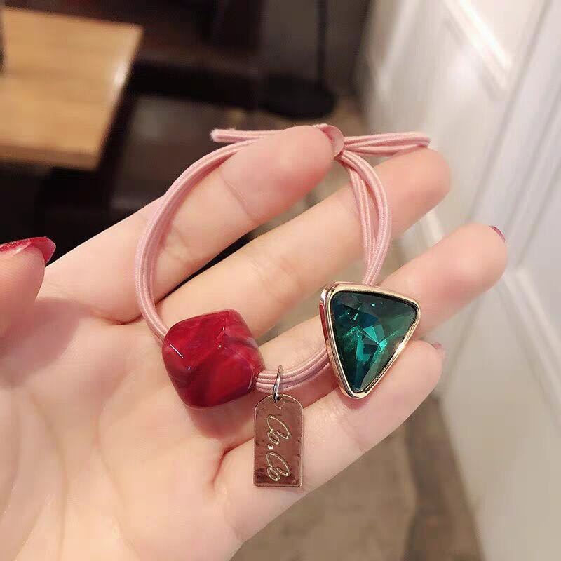 縮圖：2Pcs Bead Decor Hair Tie