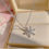 縮圖：Unique Design Snowflake Rotatable Titanium Steel Necklace
