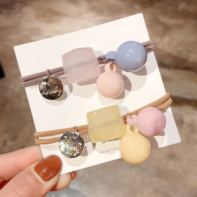 Thumbnail: 2Pcs Bead Decor Hair Tie