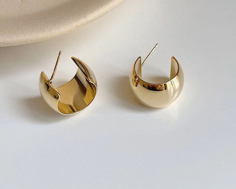縮圖：Brass Simple Fashion Metal Hoop Earrings