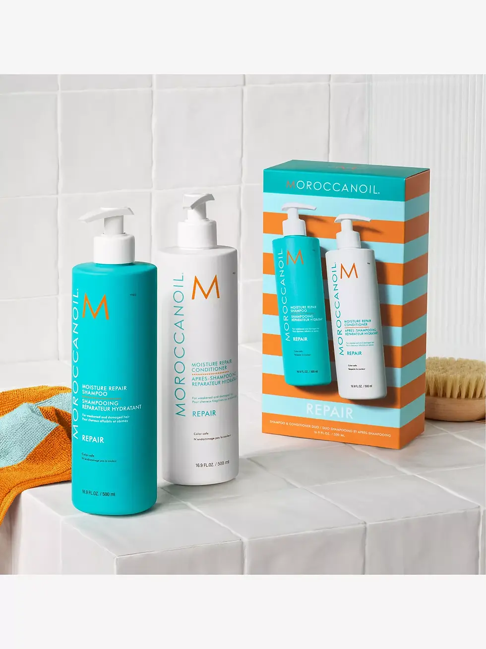 MOROCCANOIL Moisture Repair Shampoo & Conditioner Duo | Strengthening & Hydrating Hair Care Set