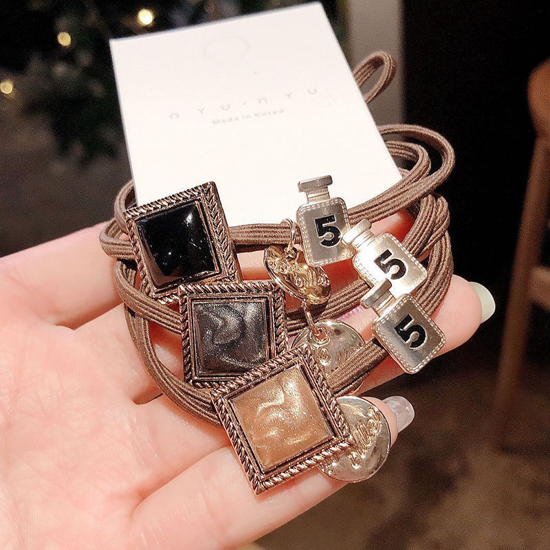 縮圖：2Pcs Bead Decor Hair Tie
