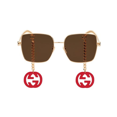 Gucci GG0724S_002 Square Sunglasses with Removable Logo Charms