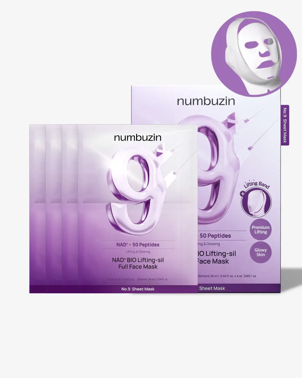 Numbuzin No.9 NAD + Bio Lifting-sil Full Face Mask