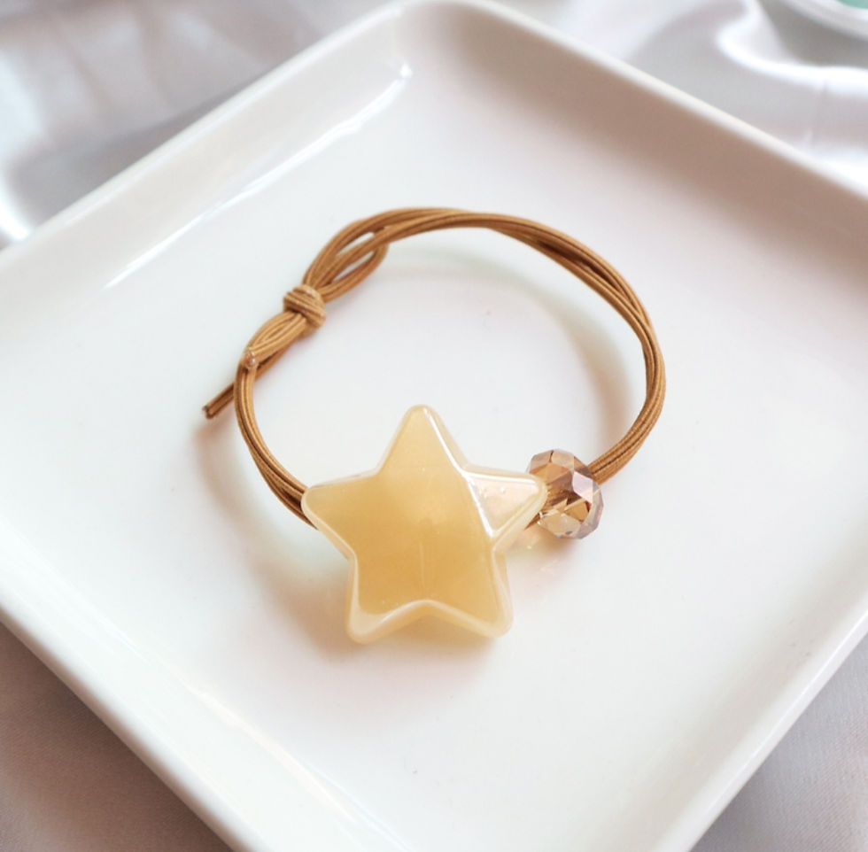 縮圖：2Pcs Bead Decor Hair Tie