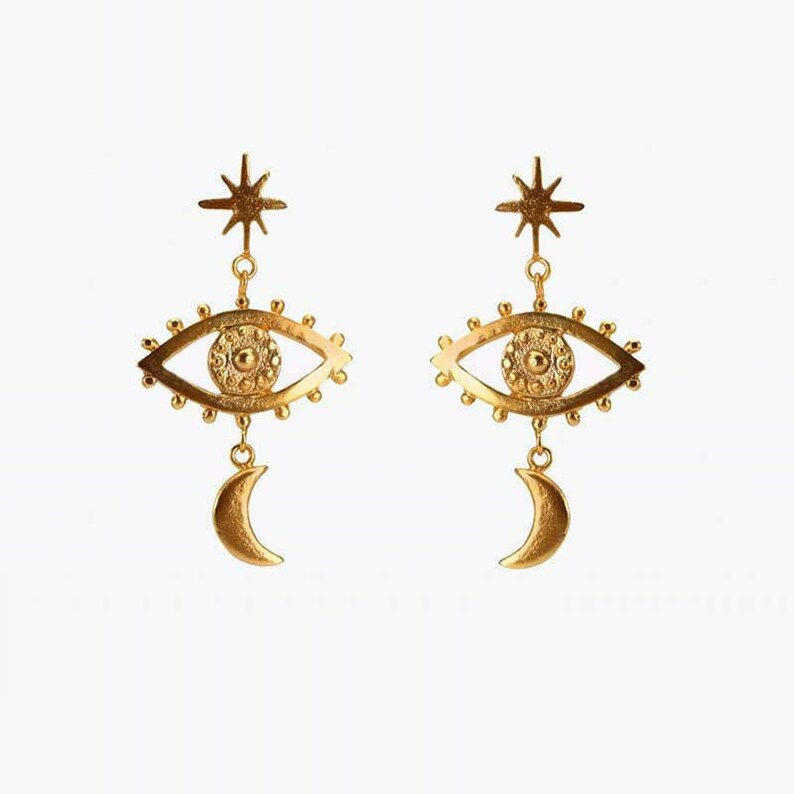 縮圖：Ladies Fashion Golden Eye Earrings