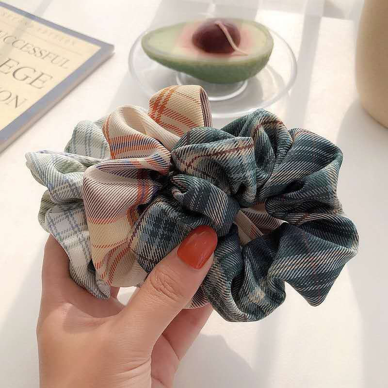 縮圖：Plaid athered Scrunchie