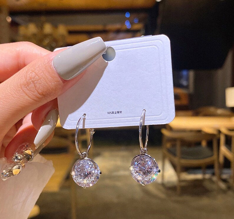 縮圖：Circle Crystal Pendant, Party Earring, Drop Earrings