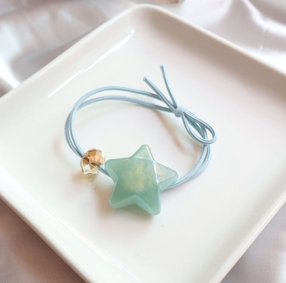 縮圖：2Pcs Bead Decor Hair Tie