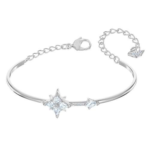 Swarovski Symbolic Bangle, White, Rhodium plated
