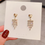 Thumbnail: heart studs tassel earrings