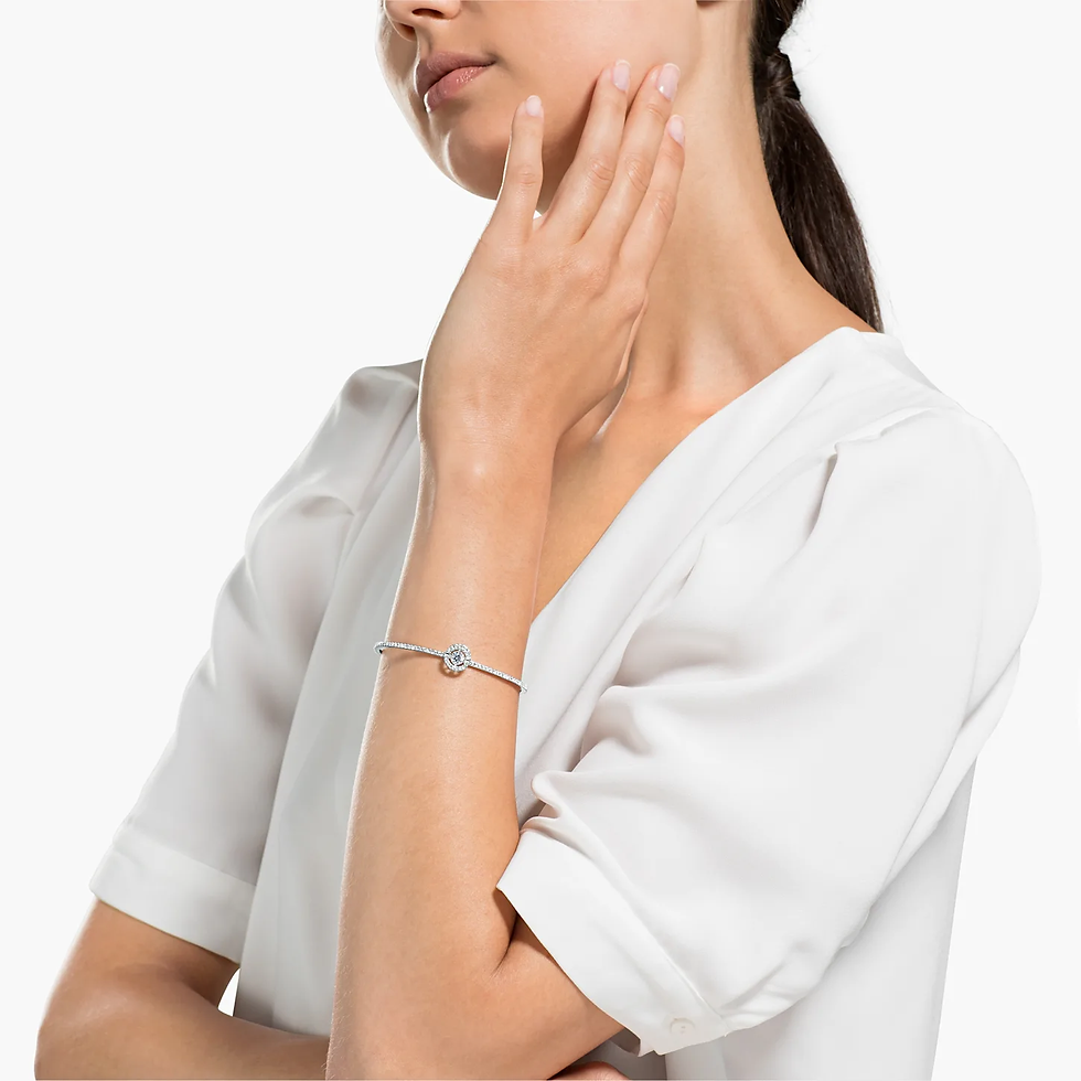 縮圖：SWAROVSKI SPARKLING DANCE BANGLE, WHITE, RHODIUM PLATED