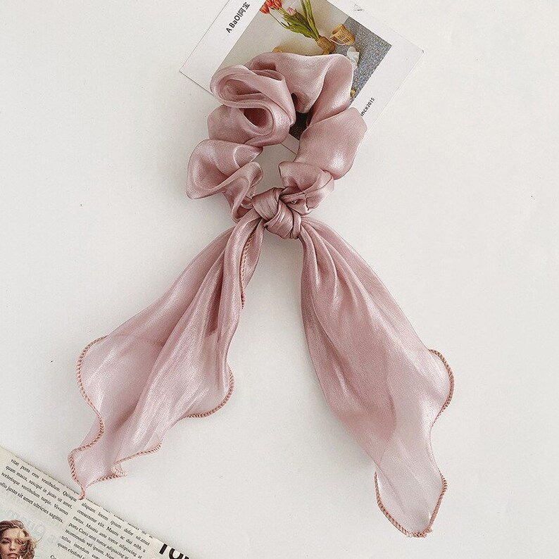 縮圖：Women's Fashion Sweet Bowknot Scrunchies Ribbon Hair Ring Red Bow Hair Rope Pony