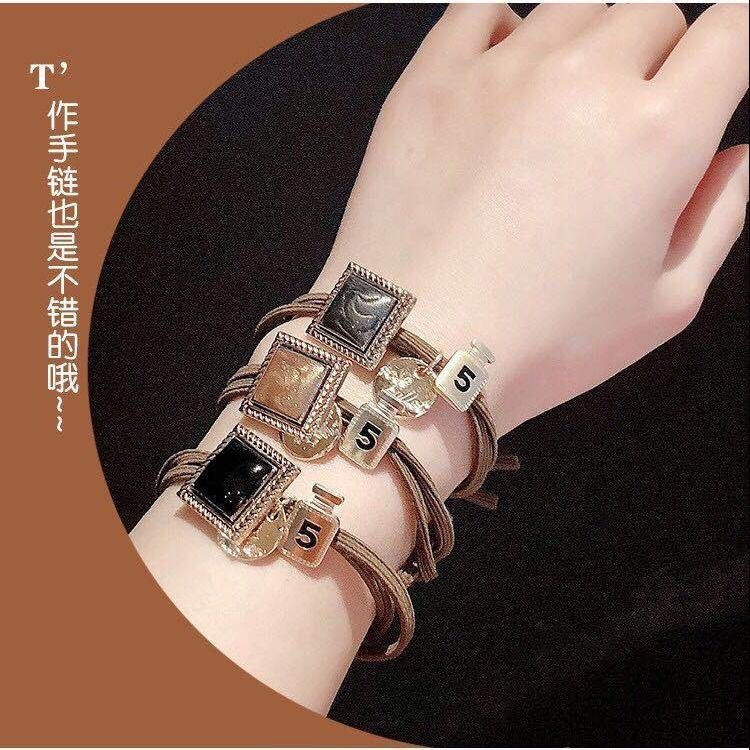 縮圖：2Pcs Bead Decor Hair Tie