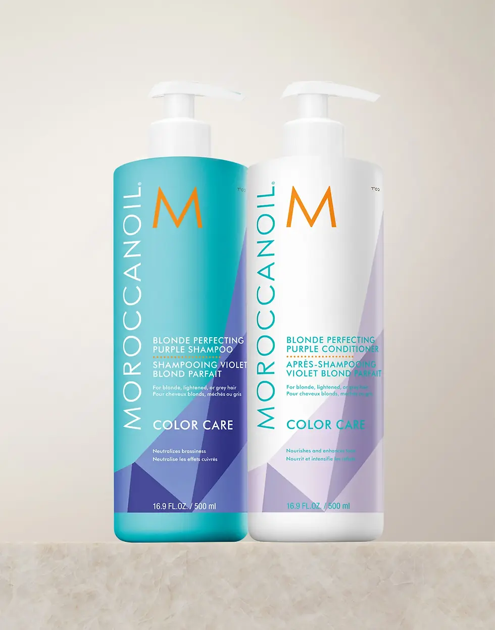 MOROCCANOIL Blonde Perfecting Purple Shampoo & Conditioner Duo | Brass-Toning Hair Care Set