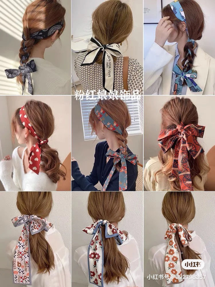 縮圖：Long Ribbon Decorative Scarf Headband Ribbon