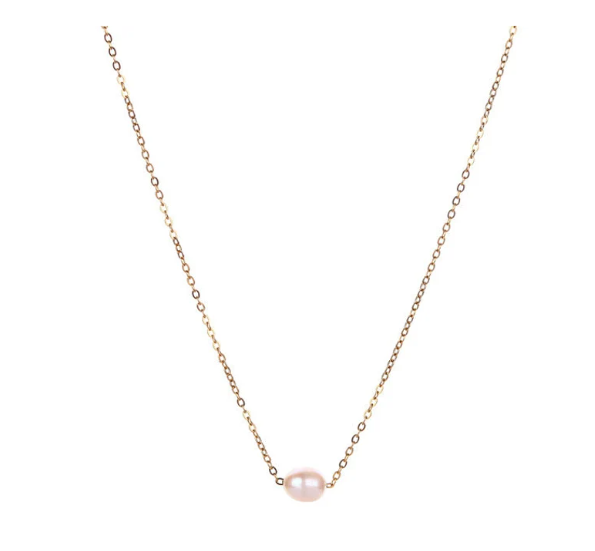 縮圖：Simple single freshwater pearl necklace