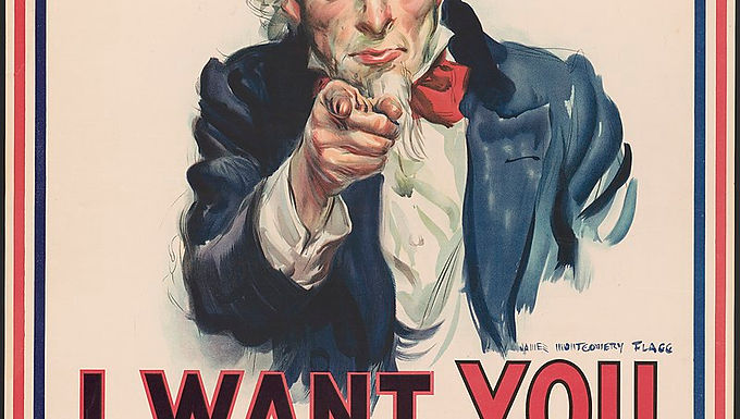 Even though political cartoonist Thomas Nast started spreading the original Uncle Sam caricature in the late 1860s and 1870s, Uncle Sam became widely known to the world through the “I WANT YOU FOR U.S. ARMY” poster created by artist James Montgomery Flagg during World War I (Mullins, 2022).  With Flagg’s poster, Uncle Sam, the personification of the United States, reminded the people of America of their responsibilities towards their beloved nation while triggering patriots to act on them. For years, used in various propaganda and advertising tools, the portrayal of Uncle Sam is thought to have evoked an aggressive form of patriotism, militarism, and division through an “us versus them” understanding. The Origins of Uncle Sam In 1776, Samuel Wilson, aka Uncle Sam, was a real person. Wilson was born in Massachusetts and then went to Troy, New York, with his brother Ebenezer, where they succeeded as businessmen ( The Wilson Quarterly,  2004). When the U.S. declared war on Great Britain in 1812, their business flourished enough to supply meat to the U.S. army. The Wilsons delivered the majority of their salted, barrel-packed meat to the sizable army camp 15 miles to the south at Greenbush, but they also sent meat 175 miles to the west to Fort Ontario at Oswego and the naval base at Sackets Harbor and 150 miles to the north to soldiers stationed at Plattsburgh (Hickey, 2015). Samuel Wilson stamped the meat barrels with the initials “U.S.” for the country’s name; however, soldiers began referring to the meats as “Uncle Sam’s” (Mullins, 2022). The American colonists received the custom of personifying the country in human form from the British iconography of John Bull. Brian Passey in his article suggests that, according to the Rev. Dr. Joel A. Lewis, head of the Department of History and Political Science at Dixie State University: "Bull was an image created in the generation after the 1707 Act of Union to represent the merger of the distinct kingdoms of England, Scotland, and Wales into the United Kingdom of Great Britain. In a similar notion, our early republic sought a way to unify 13 distinct colonies into the United States of America" (Passey, 2015). The United States used the personification of Uncle Sam to create a common sense of belonging and unity among the citizens of the new republic so that people would want to fight the tyranny of the British Monarchy to gain the independence and liberty they were seeking. During World War I, the figure of Uncle Sam became more popular thanks to James Montgomery Flagg’s poster encouraging men to enlist. Citizens felt an obligation to do whatever they could for the sake of their country. These obligations, “coming from political traditions of republicanism that valued the common good over individual liberty, utopian visions of community, Christian beliefs that made of duty a virtue, paternalist notions that legitimated social hierarchies and demanded obedience” (Capozzola, 2008, p. 6-7), answer the question of what duties citizens owed to the state. In this regard, the famous poster of Flagg explicitly demonstrated one duty to be fulfilled by patriotic citizens of the U.S., which was military service. As a result of this call for enlistment, Uncle Sam got plenty of responses. More than 1.3 million men and more than twenty thousand women volunteered to serve in the armed services abroad and at home (Capozzola, 2008, p. 6-7). Before World War I started in 1914, Uncle Sam was mostly utilized in primary school pageants to bring together various immigrants in a "spirit of brotherly love," according to Lewis. Two decades after the beginning of the 20th century, Uncle Sam and its meaning began to shift to a "rallying image for unity and support of U.S. foreign policy " (Passey, 2015). Negative Connotations of “Uncle Sam” In the War of 1812, the British in Canada referred to American troops as "Uncle Sams," and a Canadian newspaper ran a mock advertisement with derogatory undertones: "Slaves Wanted." It continued, "UNCLE SAM, a WORTHY GENTLEMAN Slave-holder WANTS TO PURCHASE, at 124 Dollars a head Sixty Five Thousand, ('more or less') Stout, able-bodied, full-blooded YANKEES" (Hickey, 2015, p. 690). Its aim was to ridicule the American government, particularly its finances and the army. The use of the term "Uncle Sam" in this context is intended to present the government and its troops in a negative light. It suggests that during the War of 1812, the term "Uncle Sam" was associated with negative connotations, revealing the government’s oppressive or exploitative acts. “Uncle Sam” can also be criticized as not reflecting the variety and diversity of the U.S. population. Uncle Sam's depiction as a white, older man reinforces certain stereotypes and excludes diverse perspectives and identities. This narrow representation limits inclusivity and fails to reflect the diversity of the American population. Diversity is at the core of the United States of America by including people from numerous races and ethnicities. While the representation of Uncle Sam aims for unification, it does not reflect the variety the U.S. embodies but rather it seeks to “reduce the collective history and identity into a coherent “oneness” – a unified personality” (Williams, 2021, p. 144).  In conclusion, the figure of Uncle Sam has played a significant role in American history, evolving from its origins during the War of 1812 to becoming widely recognized during World War I through James Montgomery Flagg's iconic poster. Uncle Sam served as a powerful symbol of patriotism and unity, inspiring citizens to fulfill their duties to the nation. However, the portrayal of Uncle Sam has also been associated with negative connotations, as seen in derogatory references during the War of 1812 and concerns about its representation reinforcing stereotypes and excluding diversity. As the United States continues to evolve as a diverse and inclusive society, it is important to critically examine and broaden the representation of national symbols to reflect the rich tapestry of the American population. By embracing inclusivity and recognizing the complexities of its history and identity, the United States can foster a stronger sense of unity and shared purpose among its citizens. Bibliography Capozzola,   C. (2008). Uncle Sam wants you:   World War I and the making of the modern American citizen.  Oxford University Press. Williams,   R. H. (2021). 7. Uncle Sam, the Statue of Liberty, and Images of National   Identity. In Civil Religion Today  (pp. 137-162). New York University Press. Hickey, D. R. (2015). A NOTE ON THE ORIGINS OF “UNCLE SAM,” 1810–1820. The New England Quarterly , 88 (4), 681-692. Mullins, M. (2022, July 25). September 7 – The United States Earns the Nickname “Uncle Sam” - Museum of The American G.I. Museum of The American G.I. - Where U.S. Military History Comes ALIVE!  https://americangimuseum.org/the-united-states-earns-the-nickname-uncle-sam/ The Wilson Quarterly (2004). Portrait: Uncle Sam. Number 28(4), 128–128. http://www.jstor.org/stable/40261542 Passey, B. (2015, July 3). What’s the deal with Uncle Sam? The Spectrum . Retrieved June 6, 2023, from https://www.thespectrum.com/story/life/2015/07/03/what-the-deal-with-uncle-sam/29669929/ Visual Sources Cover Image: Flagg, J.M. (1917). “A World War United States Army recruitment poster featuring a half-length portrait of Uncle Sam  pointing at the viewer, with the legend “I want you for U.S. Army”. [Poster]. Wikimedia. https://commons.wikimedia.org/wiki/File:J._M._Flagg,_I_Want_You_for_U.S._Army_poster_(1917).jpg  Figure 1: [Portrait of Samuel Wilson, Painting]. (before 1854). Wikimedia. https://commons.wikimedia.org/wiki/File:Samuel_wilson_portrait.jpg  Figure 2: Flagg, J.M. (1917). “A World War United States Army recruitment poster featuring a half-length portrait of Uncle Sam  pointing at the viewer, with the legend “I want you for U.S. Army”. [Poster]. Wikimedia. https://commons.wikimedia.org/wiki/File:J._M._Flagg,_I_Want_You_for_U.S._Army_poster_(1917).jpg  Figure 3: Dalrymple, L. (1899). “School Begins. Uncle Sam (to his new class in Civilization)”. [Caricature]. Wikimedia. https://commons.wikimedia.org/wiki/File:School_Begins_(Puck_Magazine_1-25-1899).jpg