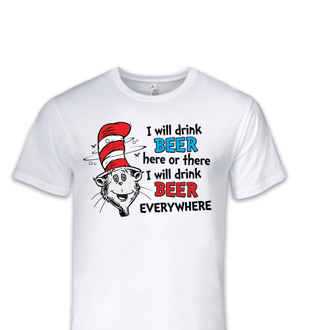 Cat in the hat beer shirt clearance
