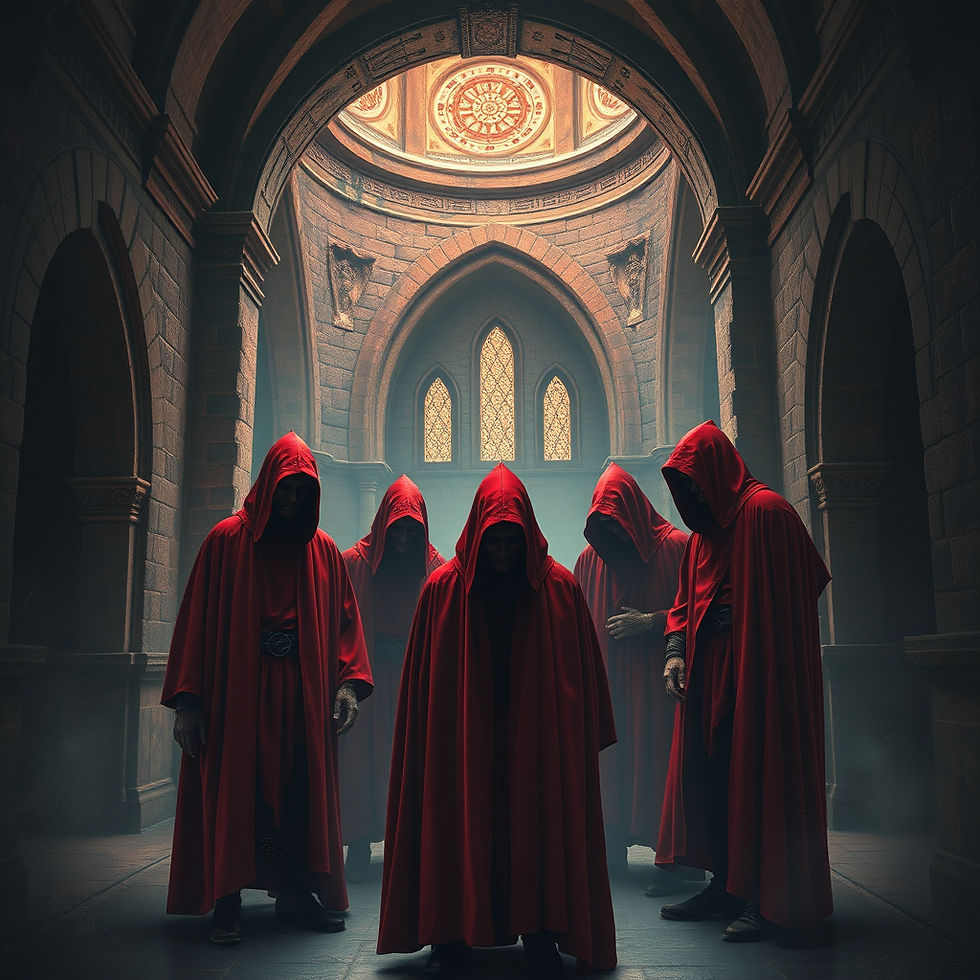 scary secret society with red hoods in an ancient building fantasy fiction sci fi.jpg