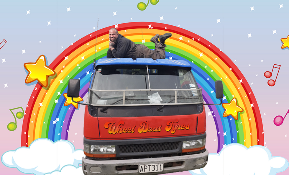 Hadz on top of a truck