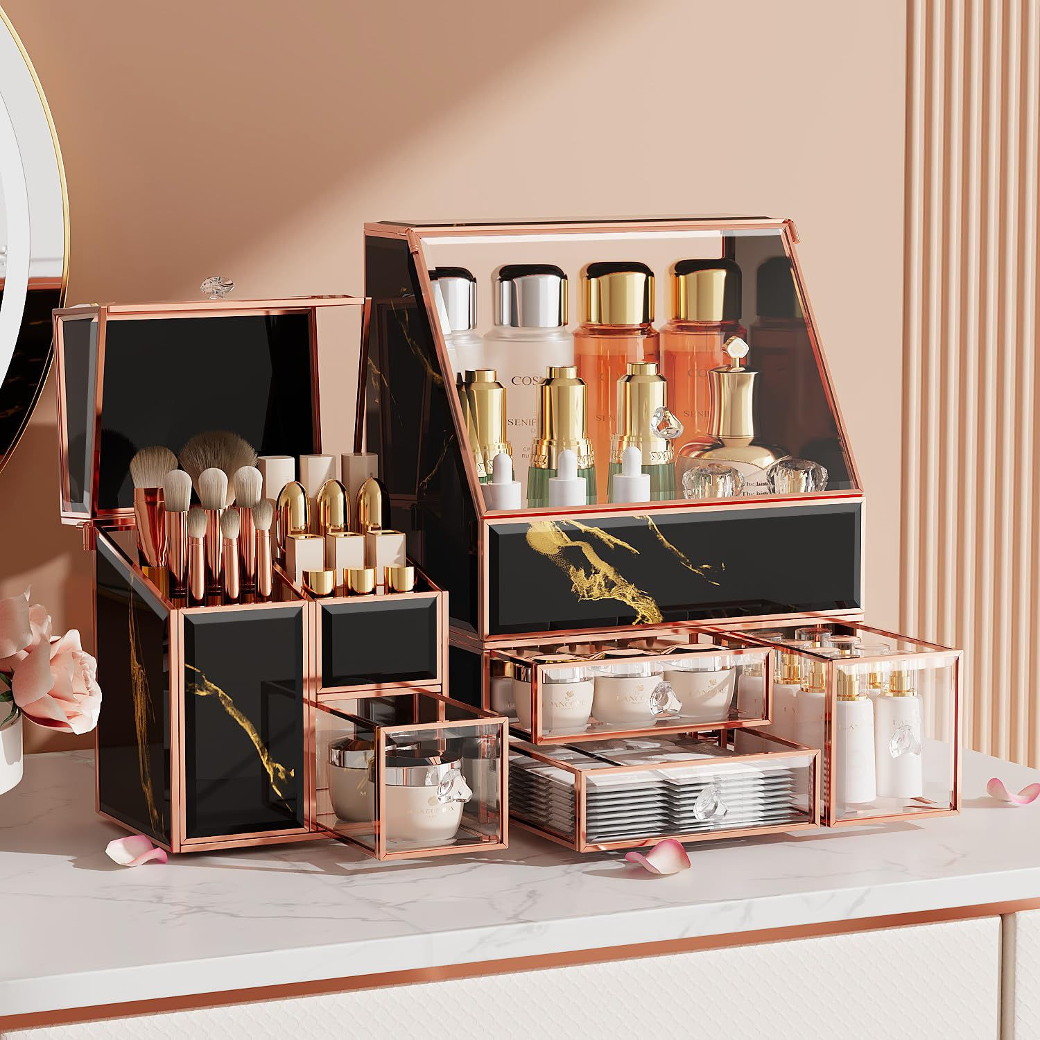 CoralHouse Black Makeup Organizer