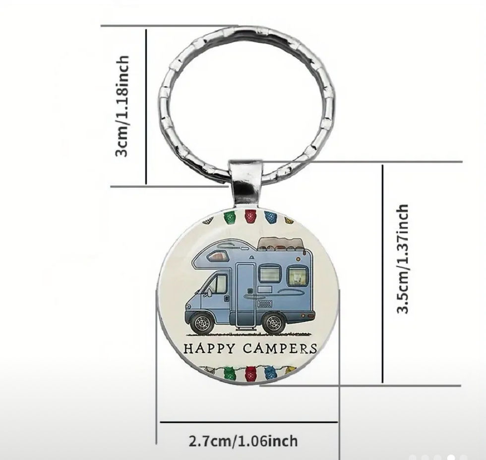 Thumbnail: Motorhome Keyring, Bag Pendant, Keychain, Happy Camper with Charms