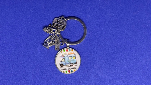 Grevosea 2 Pack Camper Keychains - Retro RV Travel Trailer Keyrings For Camping Lovers