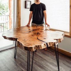 A man with a customized table