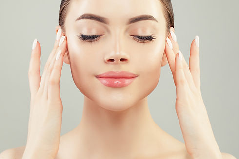 Smiling woman with clear skin