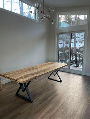 Stylish wooden table in a residential home